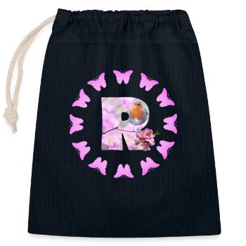 floraison de fruits - Sac cadeau en coton avec cordon (25 x 30 cm) - bleu marine - Devant