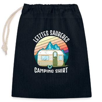 Letztes sauberes Campingshirt Wohnwagen Camper - Verschließbarer Geschenkbeutel aus Baumwolle (25x30cm) - Navy - Vorne