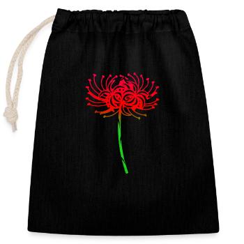 Rouge lys fleurs tatouage tribale cadeau - Sac cadeau en coton avec cordon (25 x 30 cm) - noir - Devant