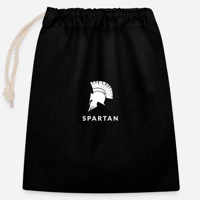 Spartan - Closable cotton gift bag (25x30cm) - black