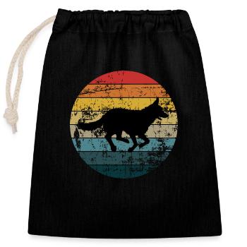 Berger allemand - Sac cadeau en coton avec cordon (25 x 30 cm) - noir - Devant