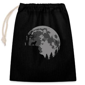 Chodsky Pes Böhmischer Schäferhund Vollmond - Verschließbarer Geschenkbeutel aus Baumwolle (25x30cm) - Schwarz - Vorne