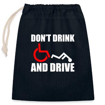 Rollstuhl Humor Behinderte - Verschließbarer Geschenkbeutel aus Baumwolle (25x30cm) - Navy - Vorne