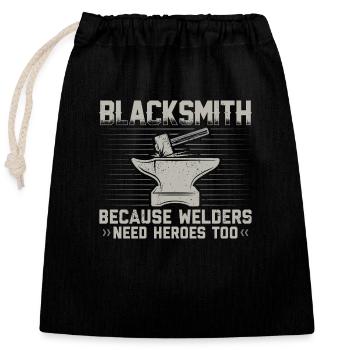Blacksmith - Closable cotton gift bag (25x30cm) - black - Front