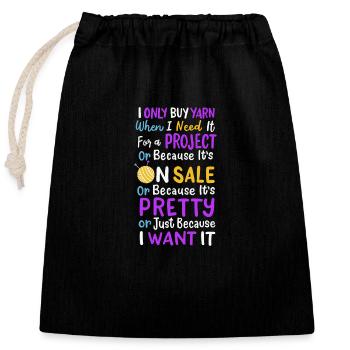 Knitting Knitting Wool - Closable cotton gift bag (25x30cm) - black - Front