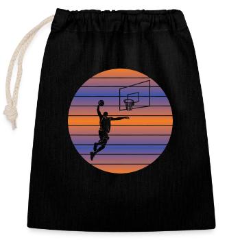 Basketball Basketball Retro Basketball Amateurs de Basketball - Sac cadeau en coton avec cordon (25 x 30 cm) - noir - Devant