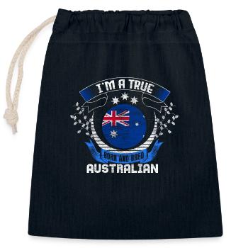 Australie Kangaroo Continent Cadeau - Sac cadeau en coton avec cordon (25 x 30 cm) - bleu marine - Devant