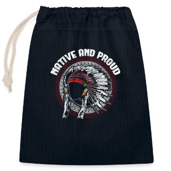 Indians North America Hollywood Gift - Closable cotton gift bag (25x30cm) - navy - Front