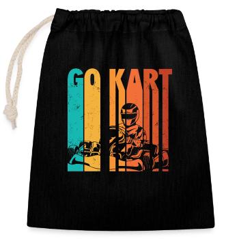 Go Kart - Closable cotton gift bag (25x30cm) - black - Front
