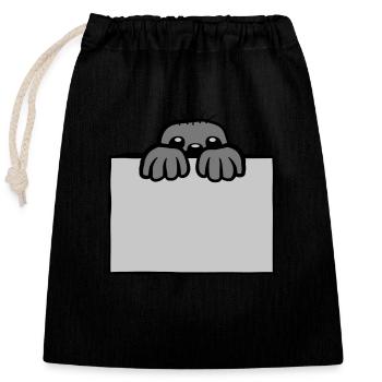 Mole shows shield - Closable cotton gift bag (25x30cm) - black - Front