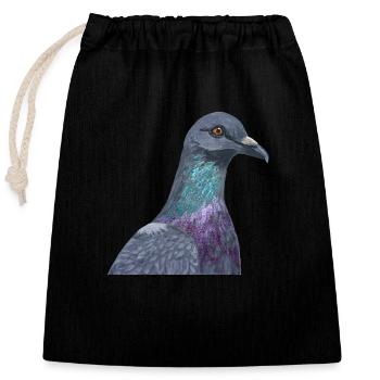 Colombe - Sac cadeau en coton avec cordon (25 x 30 cm) - noir - Devant