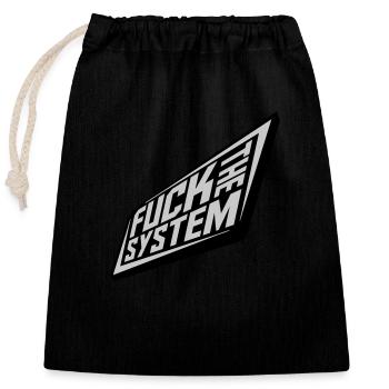 Punk fuck the system - Verschließbarer Geschenkbeutel aus Baumwolle (25x30cm) - Schwarz - Vorne