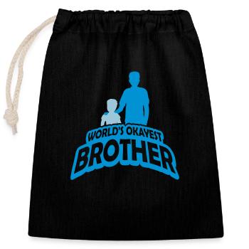 Team Worlds okayest Brother - Closable cotton gift bag (25x30cm) - black - Front