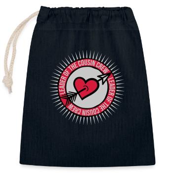 Leader Cousin Crew Team - Closable cotton gift bag (25x30cm) - navy - Front