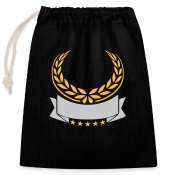 Bannière Laurel Wreath Stars Empty - Sac cadeau en coton avec cordon (25 x 30 cm) - noir - Devant