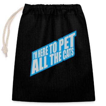 Animaux de compagnie tous les chats - Sac cadeau en coton avec cordon (25 x 30 cm) - noir - Devant