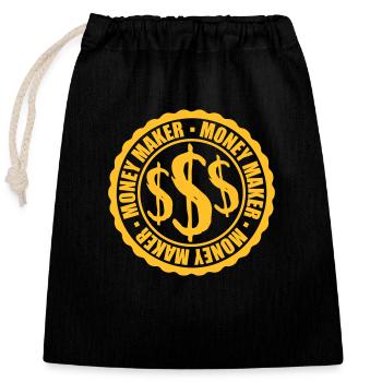Stamp Dollar Money Maker - Sac cadeau en coton avec cordon (25 x 30 cm) - noir - Devant