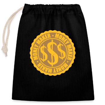 Money Stamp Money Maker - Sac cadeau en coton avec cordon (25 x 30 cm) - noir - Devant