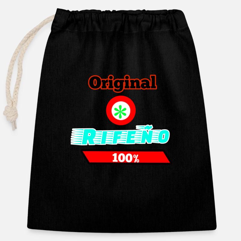 Rifeño - Closable cotton gift bag (25x30cm) - black