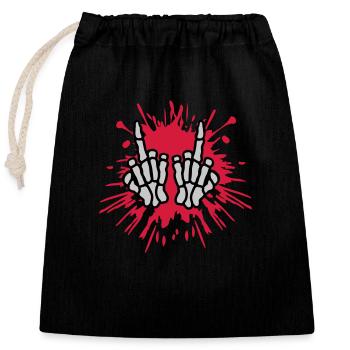 Tache de couleur des mains de l’os du majeur - Sac cadeau en coton avec cordon (25 x 30 cm) - noir - Devant