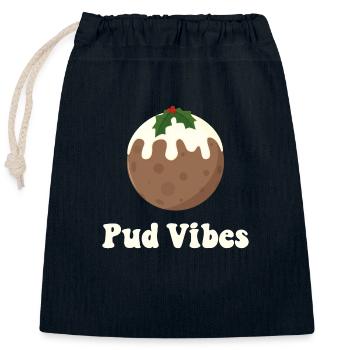 Pud Vibes - Closable cotton gift bag (25x30cm) - navy - Front