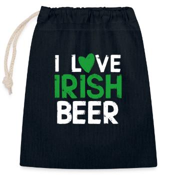 I love Irish Beer Gift Man - Closable cotton gift bag (25x30cm) - navy - Front