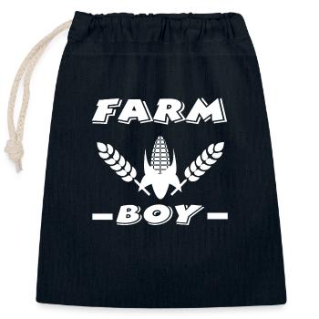 Ferme - Sac cadeau en coton avec cordon (25 x 30 cm) - bleu marine - Devant