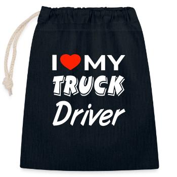 Truck - Verschließbarer Geschenkbeutel aus Baumwolle (25x30cm) - Navy - Vorne