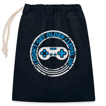 get older level up - Closable cotton gift bag (25x30cm) - navy - Front