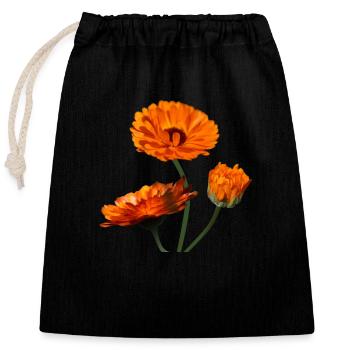 Ringelblumen Ringelblume orangene Blumen - Verschließbarer Geschenkbeutel aus Baumwolle (25x30cm) - Schwarz - Vorne