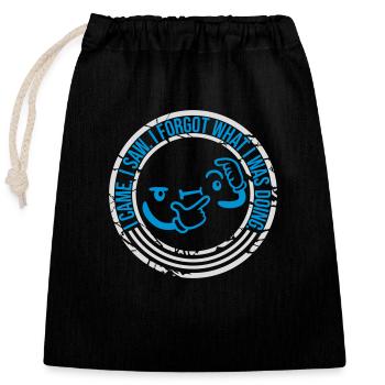 I came saw forget - Closable cotton gift bag (25x30cm) - black - Front