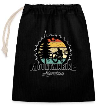 Mountain Bike - Closable cotton gift bag (25x30cm) - black - Front