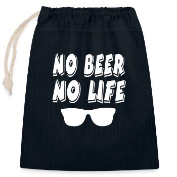 Bier - Verschließbarer Geschenkbeutel aus Baumwolle (25x30cm) - Navy - Vorne