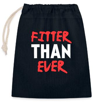 Plus en forme que jamais, citation de motivation fitness - Sac cadeau en coton avec cordon (25 x 30 cm) - bleu marine - Devant