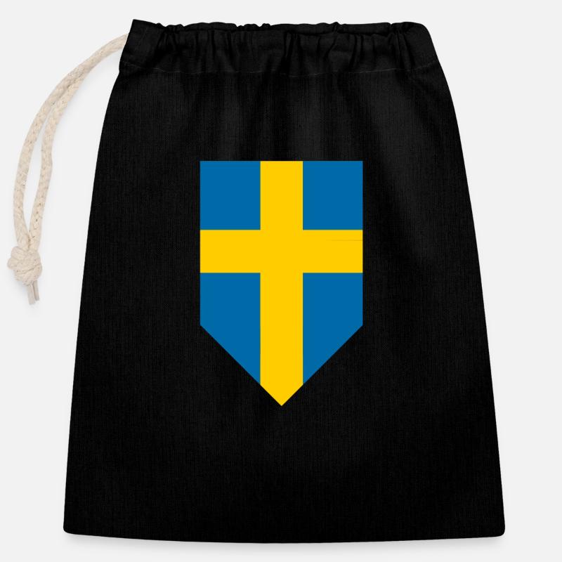 Suède - Sac cadeau en coton avec cordon (25 x 30 cm) - noir