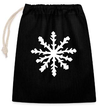 Flocon de neige Neige Hiver Noël Froid 14 - Sac cadeau en coton avec cordon (25 x 30 cm) - noir - Devant
