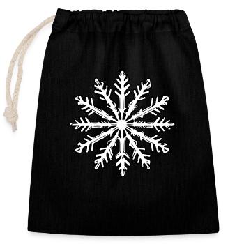 Flocon de neige Neige Hiver Noël froid 12 - Sac cadeau en coton avec cordon (25 x 30 cm) - noir - Devant