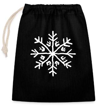 Flocon de neige Neige Hiver Noël Froid 01 - Sac cadeau en coton avec cordon (25 x 30 cm) - noir - Devant
