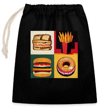 MENU ALL OF FAME - Sac cadeau en coton avec cordon (25 x 30 cm) - noir - Devant