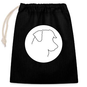 Jack Russel Terrrier white background - Closable cotton gift bag (25x30cm) - black - Front