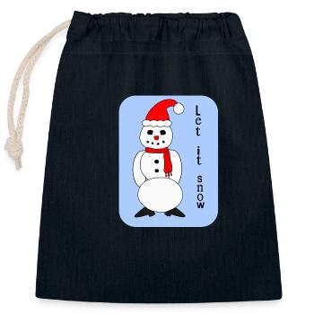 Laisser neiger - Sac cadeau en coton avec cordon (25 x 30 cm) - bleu marine - Devant