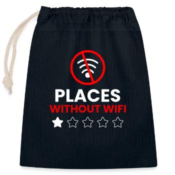 Pitches without WiFi - Closable cotton gift bag (25x30cm) - navy - Front