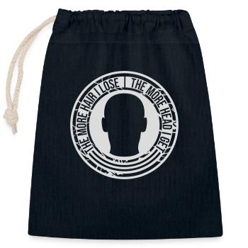 I get more head - Closable cotton gift bag (25x30cm) - navy - Front