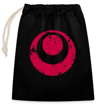 Okinawa Emblem / Japanische Symbole - Verschließbarer Geschenkbeutel aus Baumwolle (25x30cm) - Schwarz - Vorne