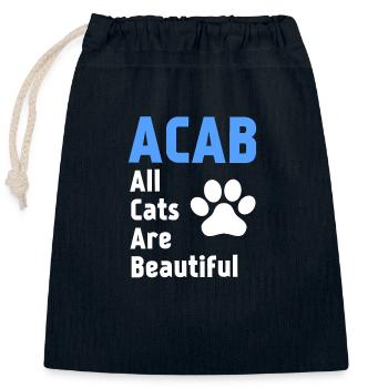 ACAB : All cats are beautiful - Closable cotton gift bag (25x30cm) - navy - Front