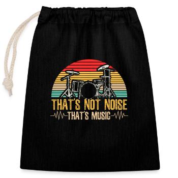 Drums Drummer Music Gift - Sac cadeau en coton avec cordon (25 x 30 cm) - noir - Devant