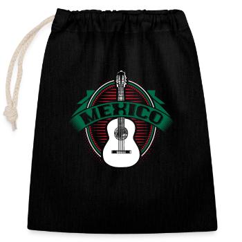 Idée cadeau du drapeau mexicain du Mexique - Sac cadeau en coton avec cordon (25 x 30 cm) - noir - Devant