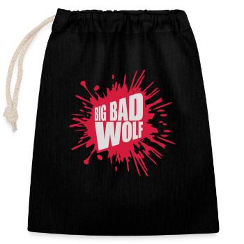 big bad wolf Zitat - Verschließbarer Geschenkbeutel aus Baumwolle (25x30cm) - Schwarz - Vorne