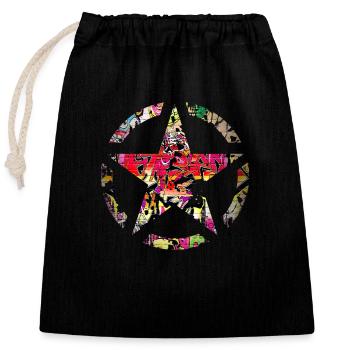 Graffiti style Splash hip hop couleurs peintre couleur - Sac cadeau en coton avec cordon (25 x 30 cm) - noir - Devant