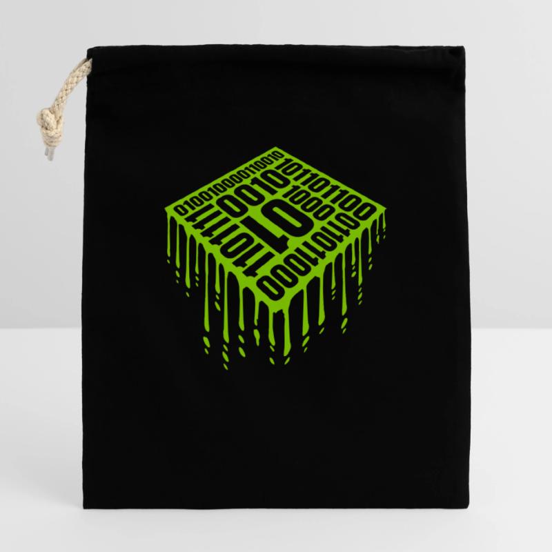 Binary Code Program Language Closable cotton gift bag (25x30cm)